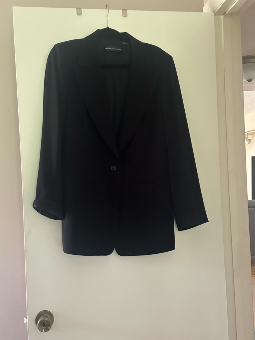 Dana Buchman Black Single-Button Notch Lapel Blazer